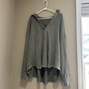 Aerie Green Knit Sweater Top